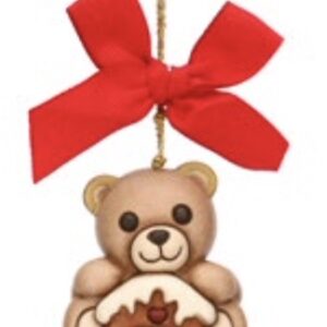 Addobbo natalizio Teddy con casetta in ceramica, piccolo Thun