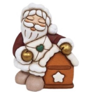 Babbo Natale con cassetta delle lettere in ceramica, medio - Thun