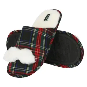 Pantofole in tartan con baffo, lui - 40/41 Idea Regalo Thun