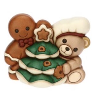 Coppia Teddy e omino di pan di zenzero Pepi in ceramica Thun
