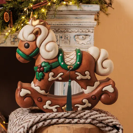 Maxi Carillon con cavallo a dondolo in ceramica Thun