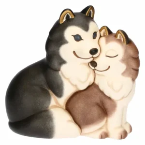 Coppia Husky Polo e Alaska in ceramica Thun