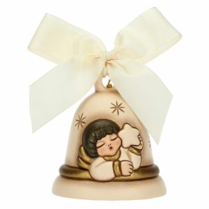 Campanella Beige  THUN - Limited Edition 2022 - Ceramica Decorata a Mano con Iconico Angelo con Stella