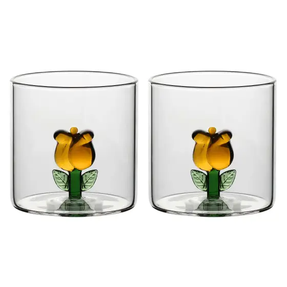 Set 2 bicchieri in vetro tulipano Thun