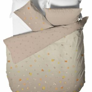 Parure Copripiumino Matrimoniale in Cotone Country Flowers - Beige