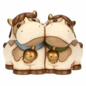 Coppia mucche Fiorella e Gigliola in ceramica Thun