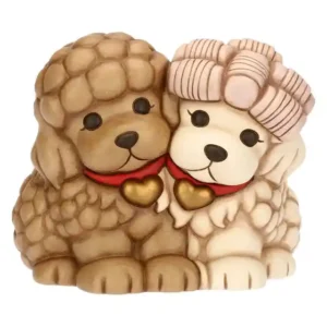 Coppia cani barboncini in ceramica, grande thun