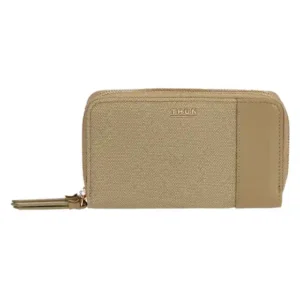 Portafoglio con doppia zip, verde oliva