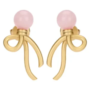 Orecchini pin balloon con perla rosa