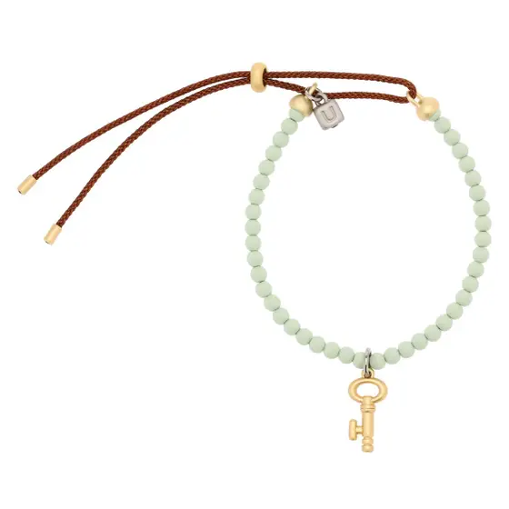 Bracciale con perline colorate e pendente chiave