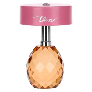 Lampada ricaricabile in cristallo, rosa e arancione Thun