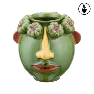 Vaso M Verde, Arciboldo - Porcellana, 27x25x25,5 cm