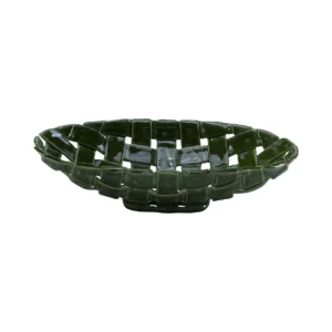 Centrotavola Ovale, Intrecciata - Porcellana, 38x21x8,5 cm