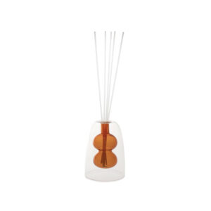 Brandani -DIFFUSORE DI FRAGRANZA MINI BUBBLE AMBRA VETRO C/BASTONCINI FIBER WOOD
