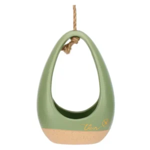 Cachepot in ceramica Incanto di Primavera con corda, verde Thun