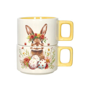 Brandani -TAZZA IMPILABILE SWEET BUNNY GIALLO SET 2 PZ DOLOMITE