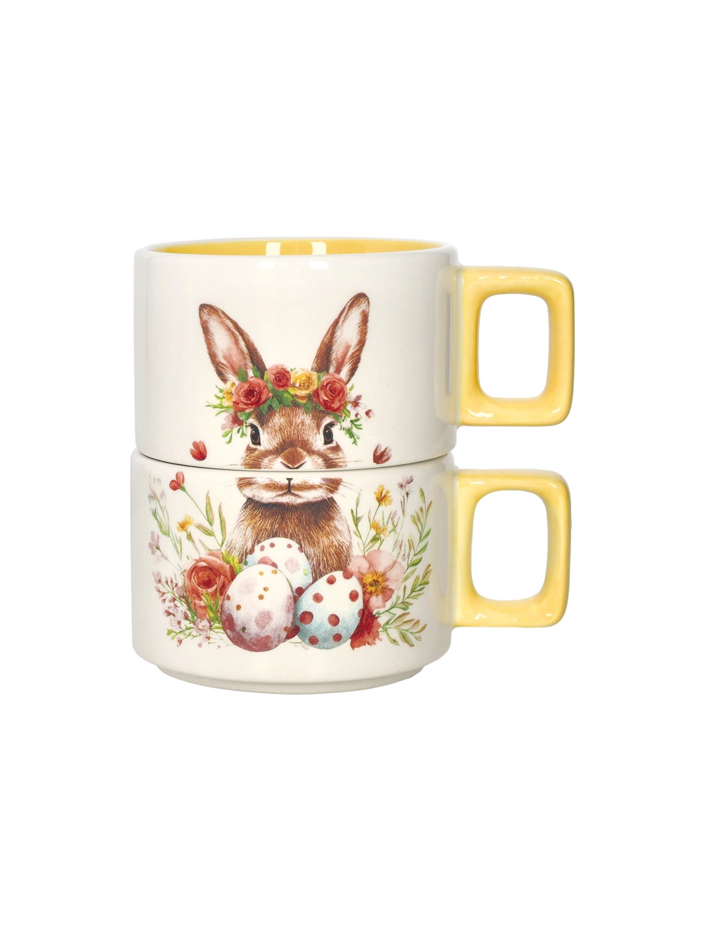 Brandani -TAZZA IMPILABILE SWEET BUNNY GIALLO SET 2 PZ DOLOMITE