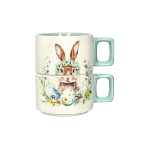 Brandani - Tazza impilabile Sweet Bunny Tiffany Set 2 Pezzi in dolomite