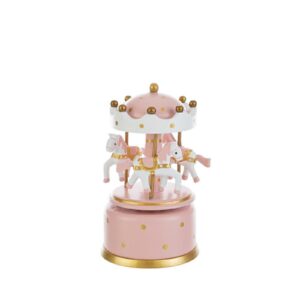 Bomboniera battesimo Carillon in legno giostrina rosa  - Le Stelle