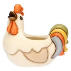 Cachepot/centrotavola gallo in ceramica Incanto di Pasqua Thun