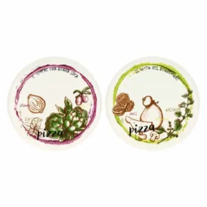 Set 2 piatti pizza Acqua e Farina, verde e viola Thun