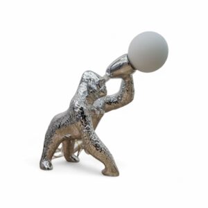 Lampada Scultura Gorilla "The Mighty" Argento | Mia Design