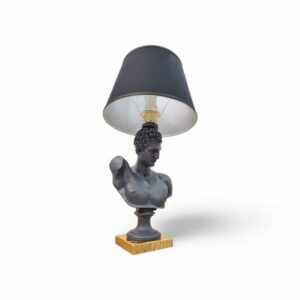 Lampada Scultura Busto Greco "Noir Edition" – Resina e Polvere di Marmo | Mia Design