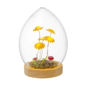 Uovo in Vetro con Girasoli e LED – Palais Royal (Altezza 17 cm)