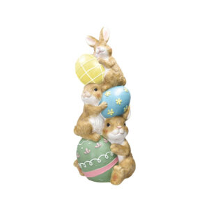 Coniglietti gioiosi in resina pasqua - Brandani