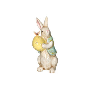 Coniglietto con ovetto giallo in Stoneware - Brandani