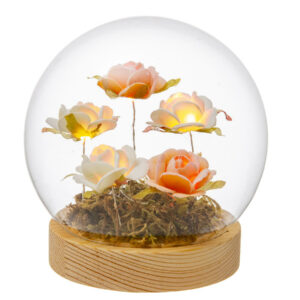 Sfera in Vetro con Rose e Luci LED Palais Royal – Ø 12 cm