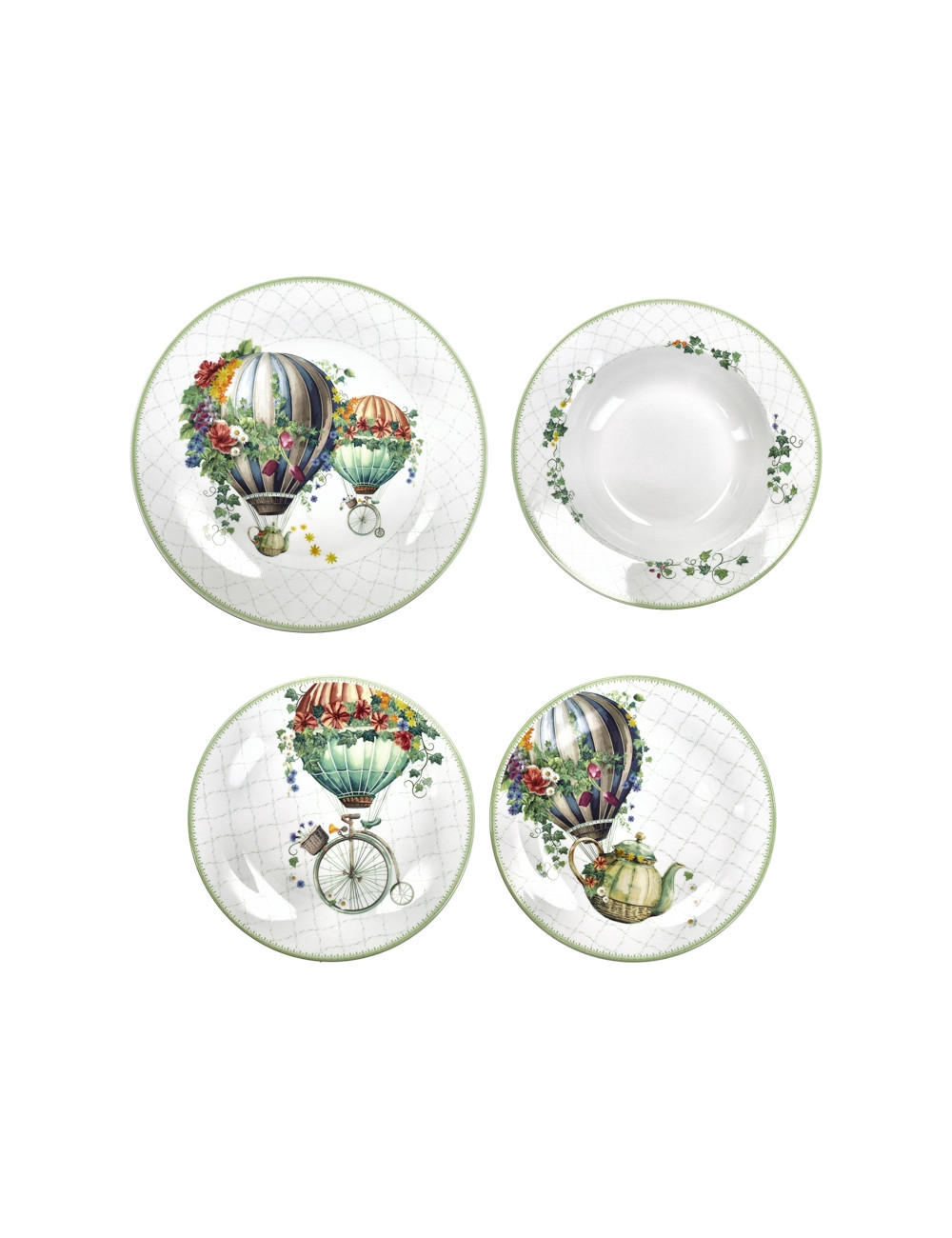 Set piatti set tavola 18 pezzi wonderland porcellana - Brandani