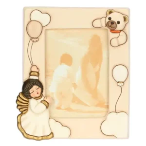 Thun - Portafoto Angelo con Teddy in ceramica