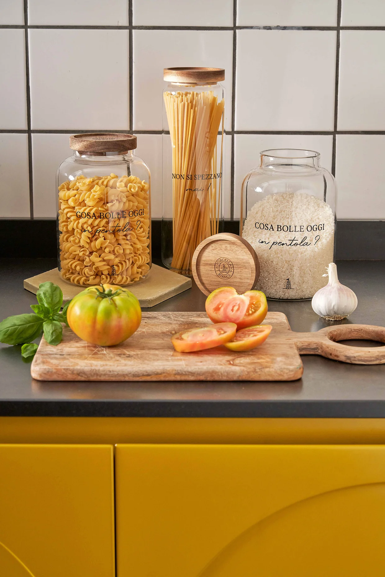 La Porcellana Bianca - Barattolo Riso Pasta, I Garbati - Vetro Borosilicato, 1800 ml - immagine 2