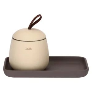 Porta dischetti con vassoio in stoneware Iconic Elegance Thun