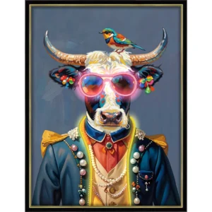 Palais Royal - Quadro Canvas LED – Cow Gentiluomo Pop Chic 80x80cm
