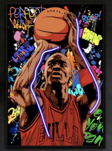 Quadro LED Palais Royal " Michael Jordan "The Last Shot" 60x90
