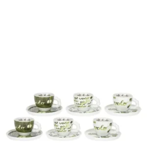 Set 6 Tazzine con Piattino, caffè al volo Thun