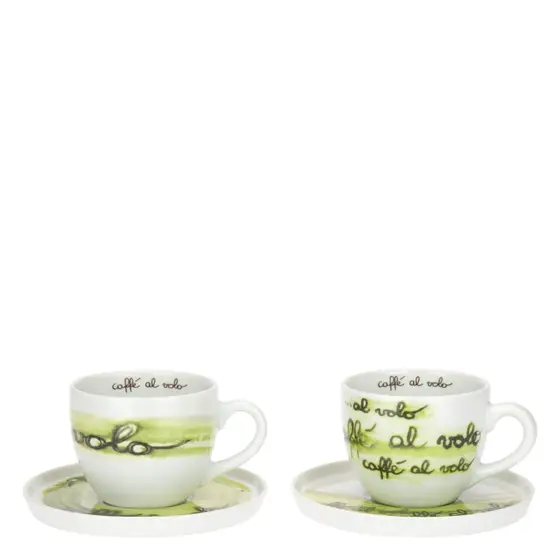 Set 2 Tazze Grandi latte con Piattino, caffè al volo Thun