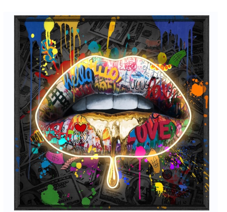 Palais Royal - Quadro Led Labbra Love 80x80