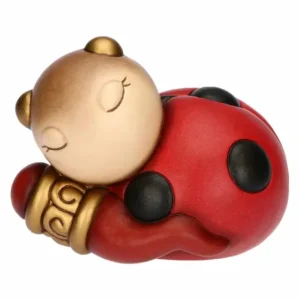 Coccinella Ella con cornetto portafortuna in ceramica, grande Thun