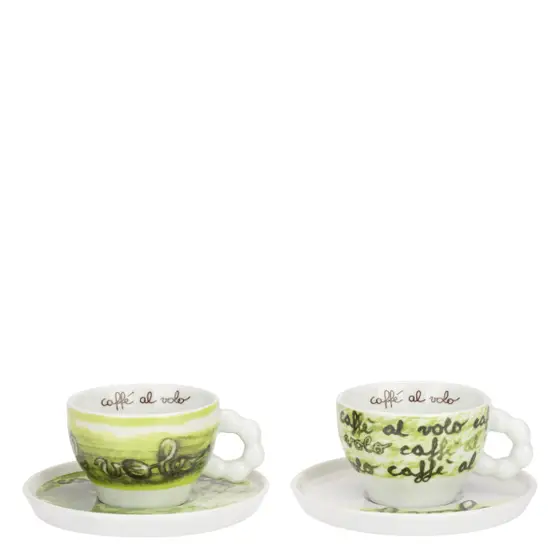 Set 2 Tazze Medie con Piattino, caffè al volo Thun